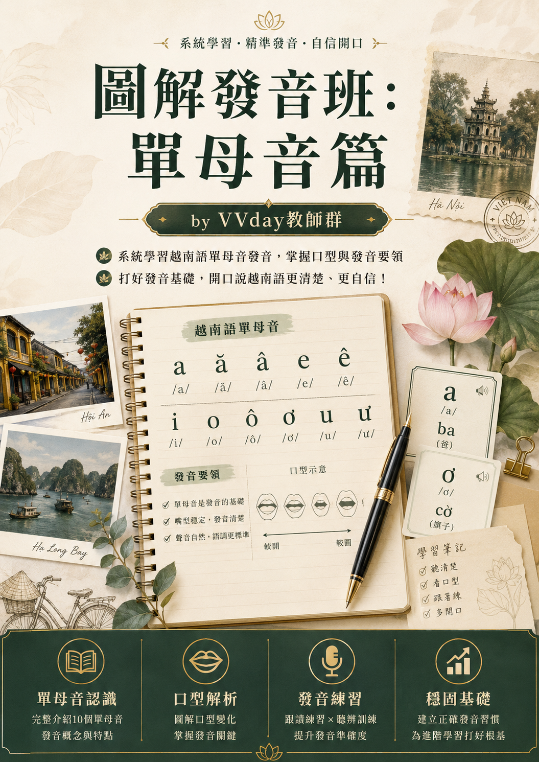 【VN109】圖解發音班：單母音篇 by VVday教師群 (圖文影音課)