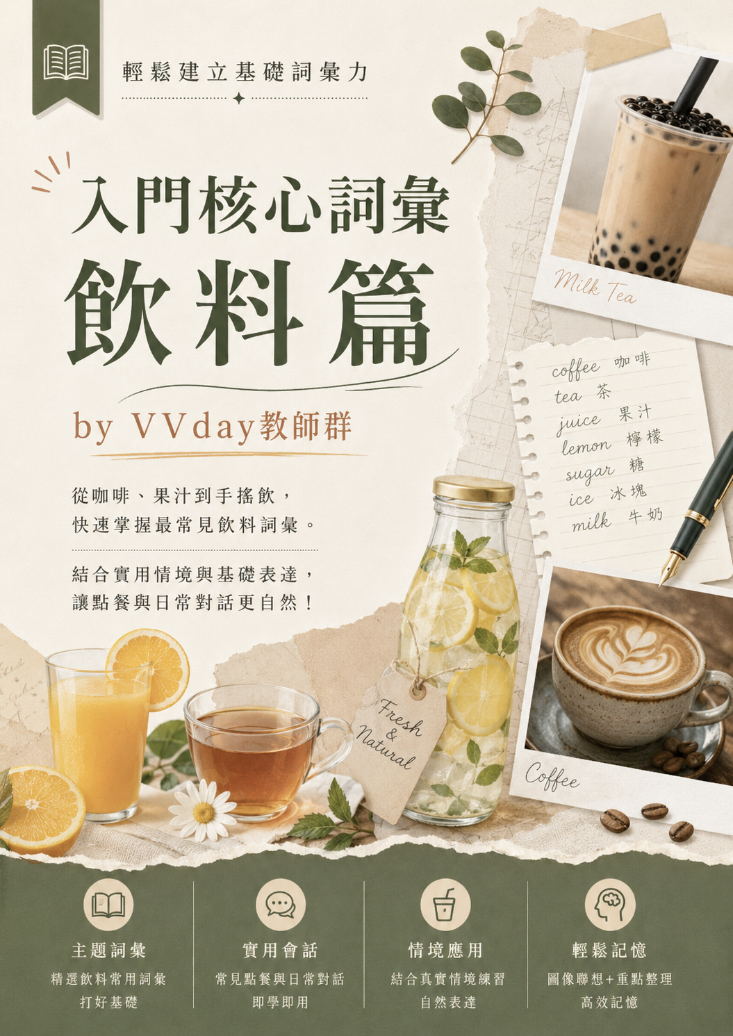 【VN301】入門核心詞彙飲料篇 by VVday教師群 (圖文影音課)