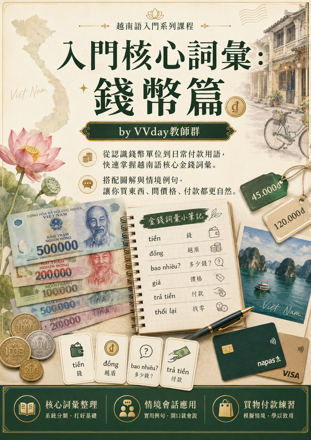 【VN319】入門核心詞彙：錢幣篇 by VVday教師群 (圖文影音課)