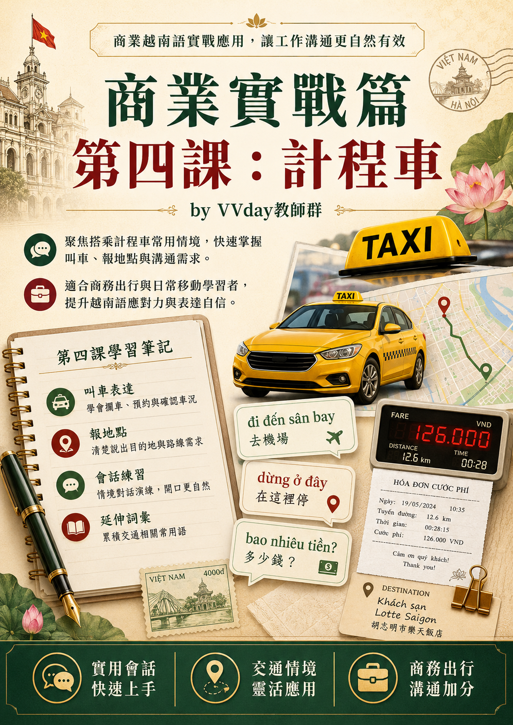 【VN604】商業實戰篇第四課：計程車 by VVday教師群  (圖文影音課)