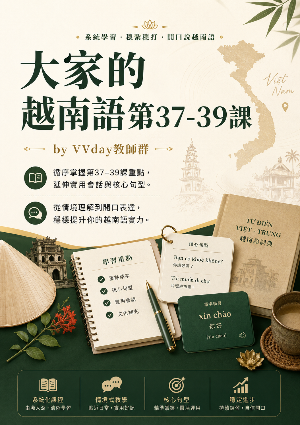【VN405】大家的越南語第37-39課 by VVday教師群 (圖文影音課)