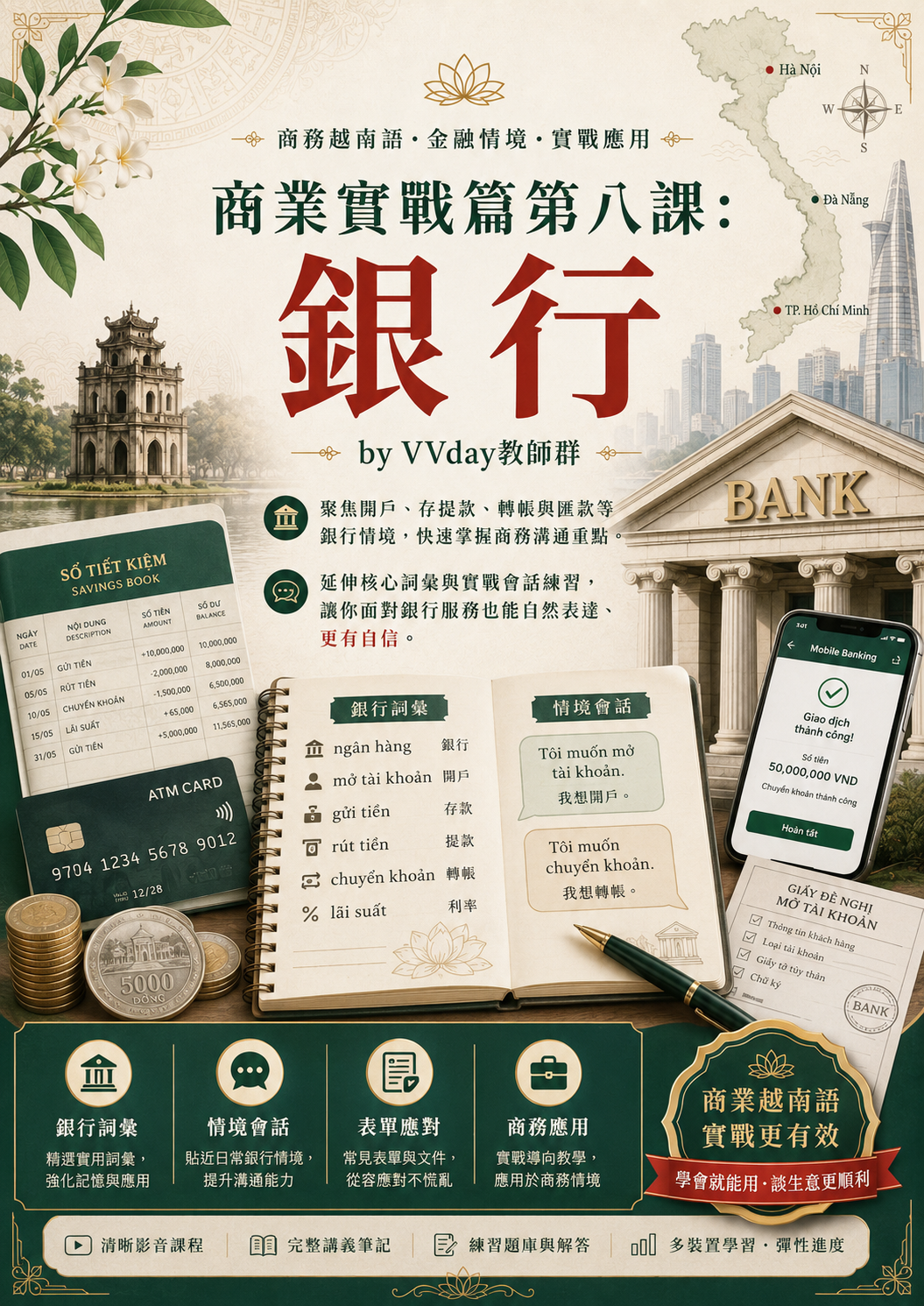 【VN608】商業實戰篇第八課：銀行 by VVday教師群  (圖文影音課)